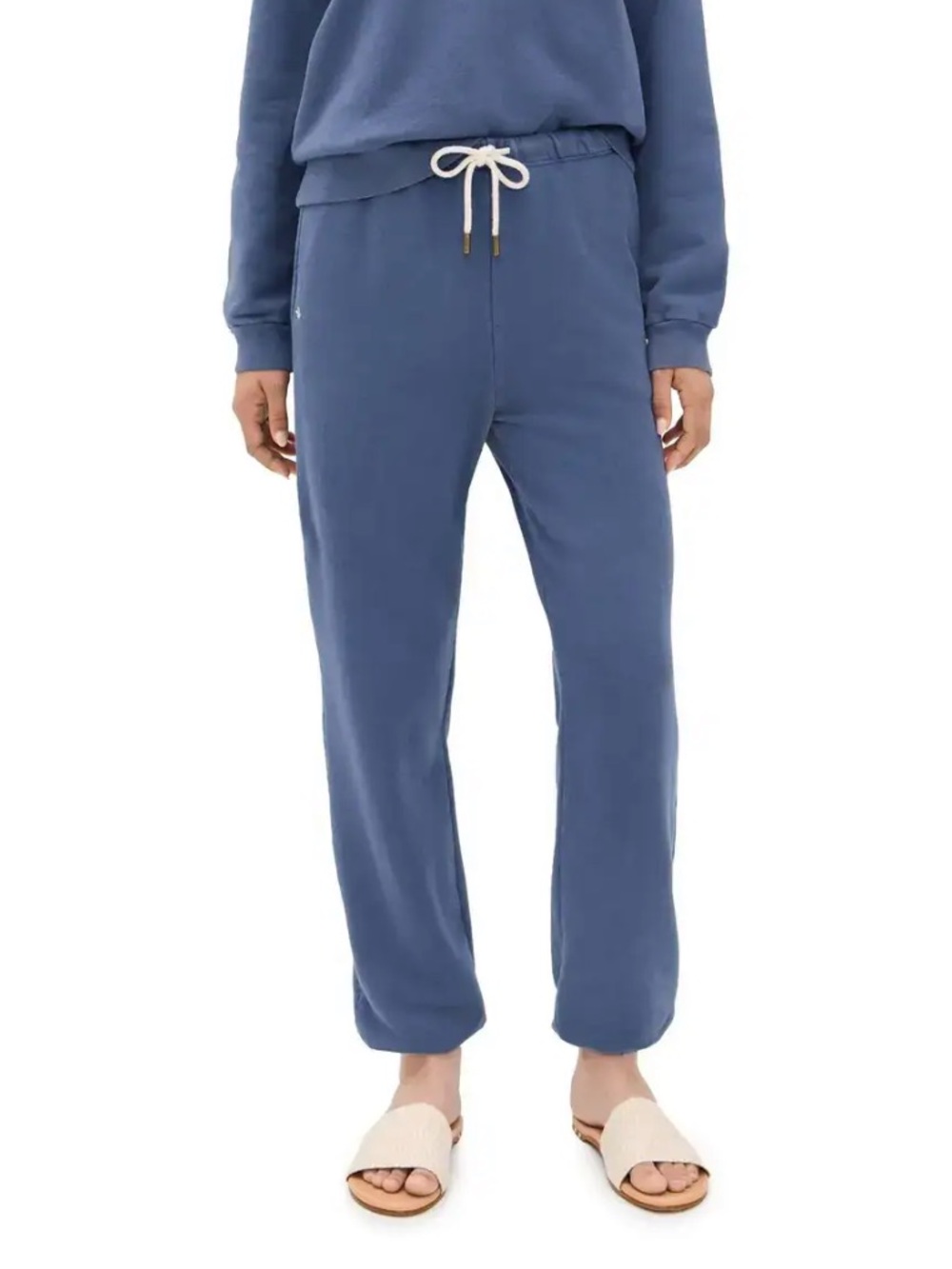 Marea French Terry Cozy Drawstring Joggers in Blue Indigo NEW w Tag W2529 Sz M